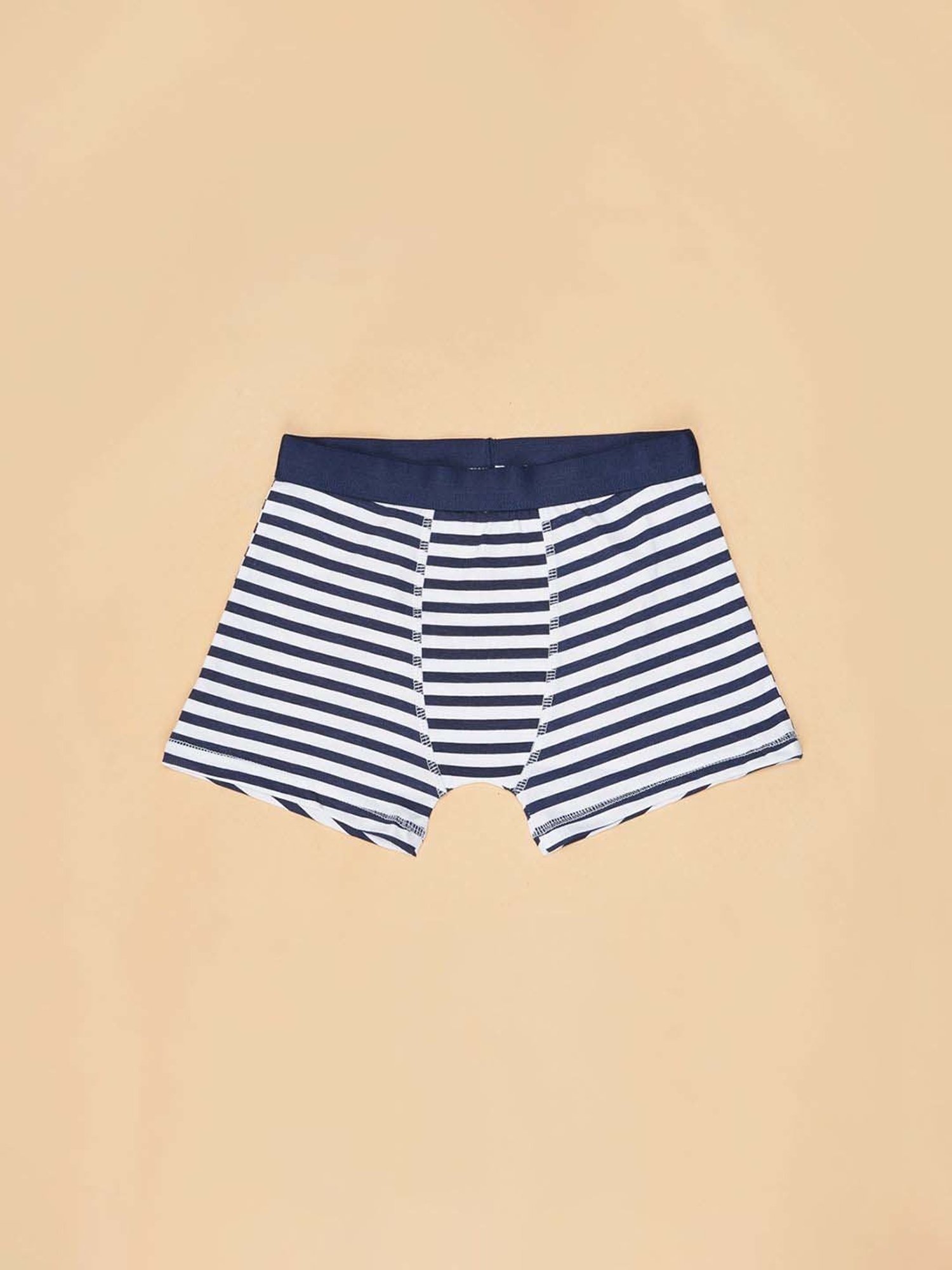Pantaloons Junior Kids Navy & White Cotton Printed Trunks (Pack of 2)