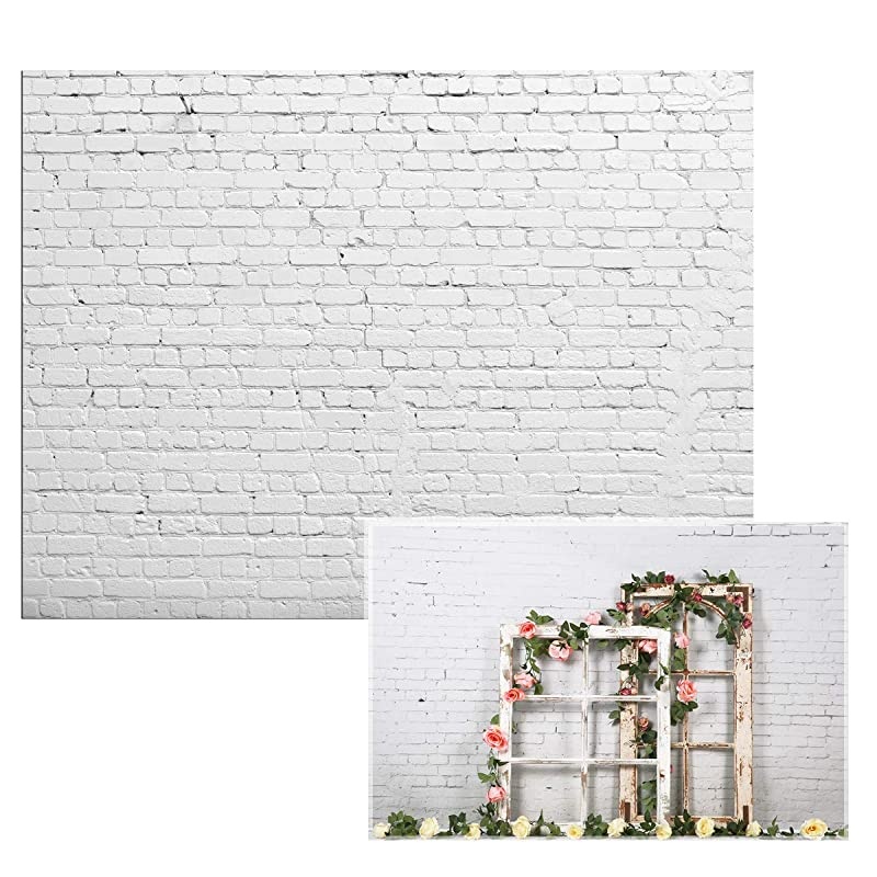 79quotx59quot Horizontal White Brick Wall Photography Backdrop Vinyl Background for Pictures D2504