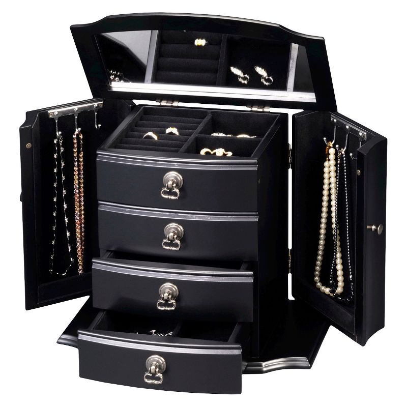 HomePointe Wooden Jewelry Box - Black