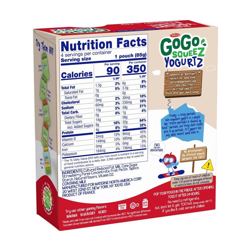 Gogo Squeez Kids' Yogurt On The Go Strawberry 4ct - 3oz