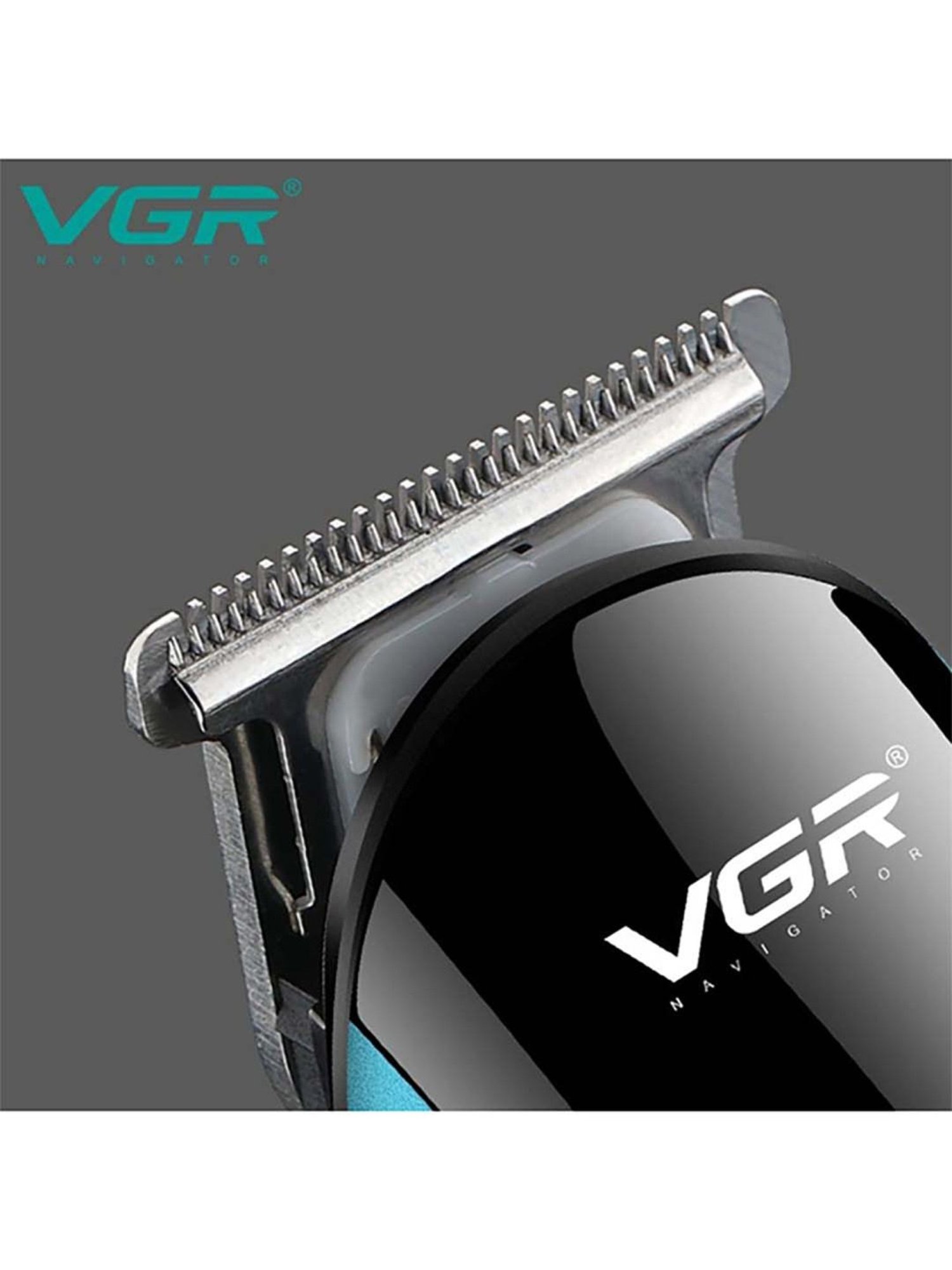 VGR V-183 Professional Corded and Cordless Hair Trimmer - 120 min Runtime (Black and Blue )