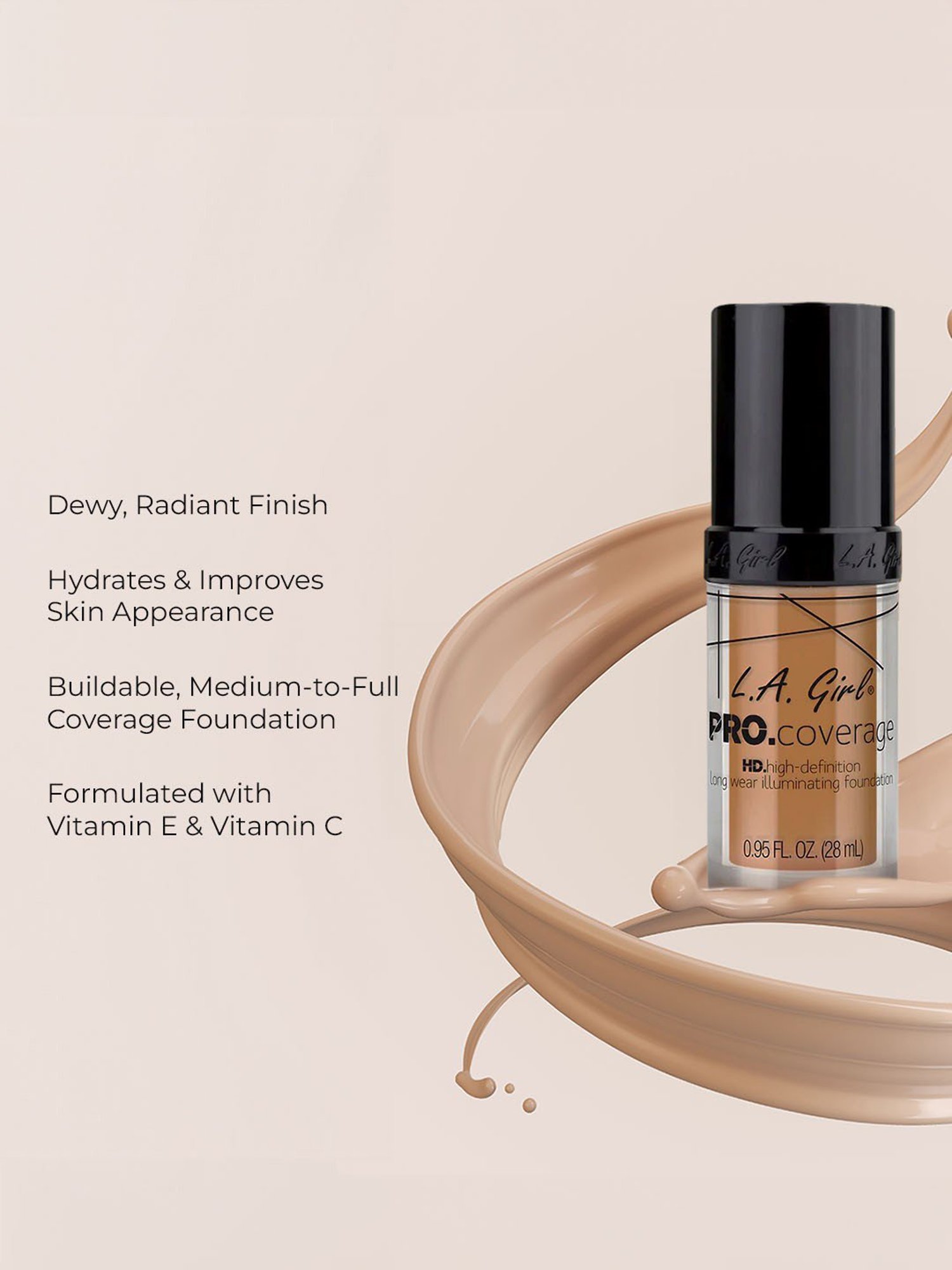 L.A. Girl PRO Coverage HD Foundation Tan - 28 ml