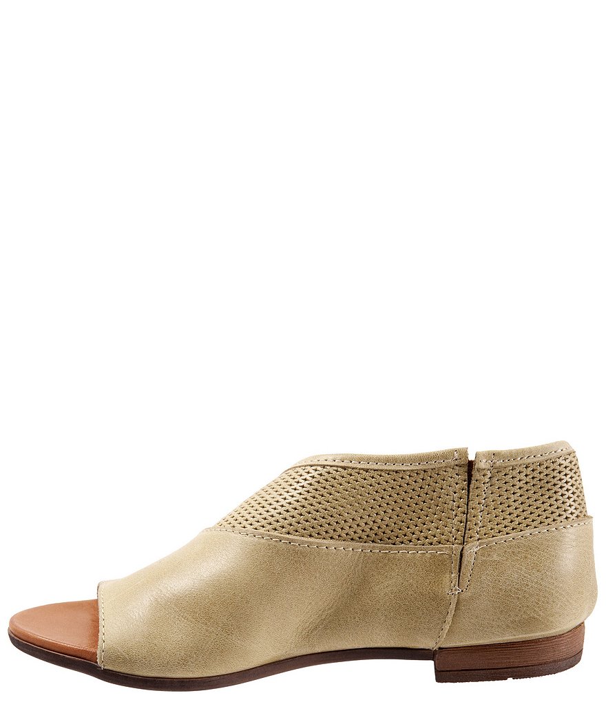 Bueno Tahiti Perforated Leather Asymmetrical Slip-On Sandals