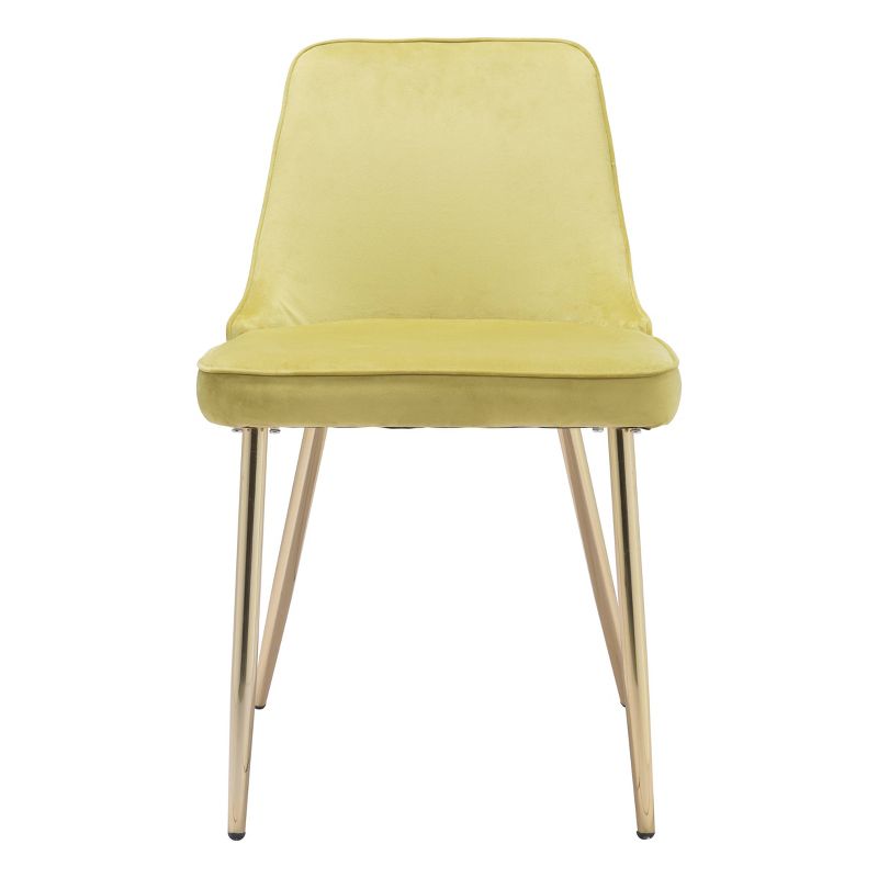 Modern Luxe Dining Chair Green Velvet - ZM Home