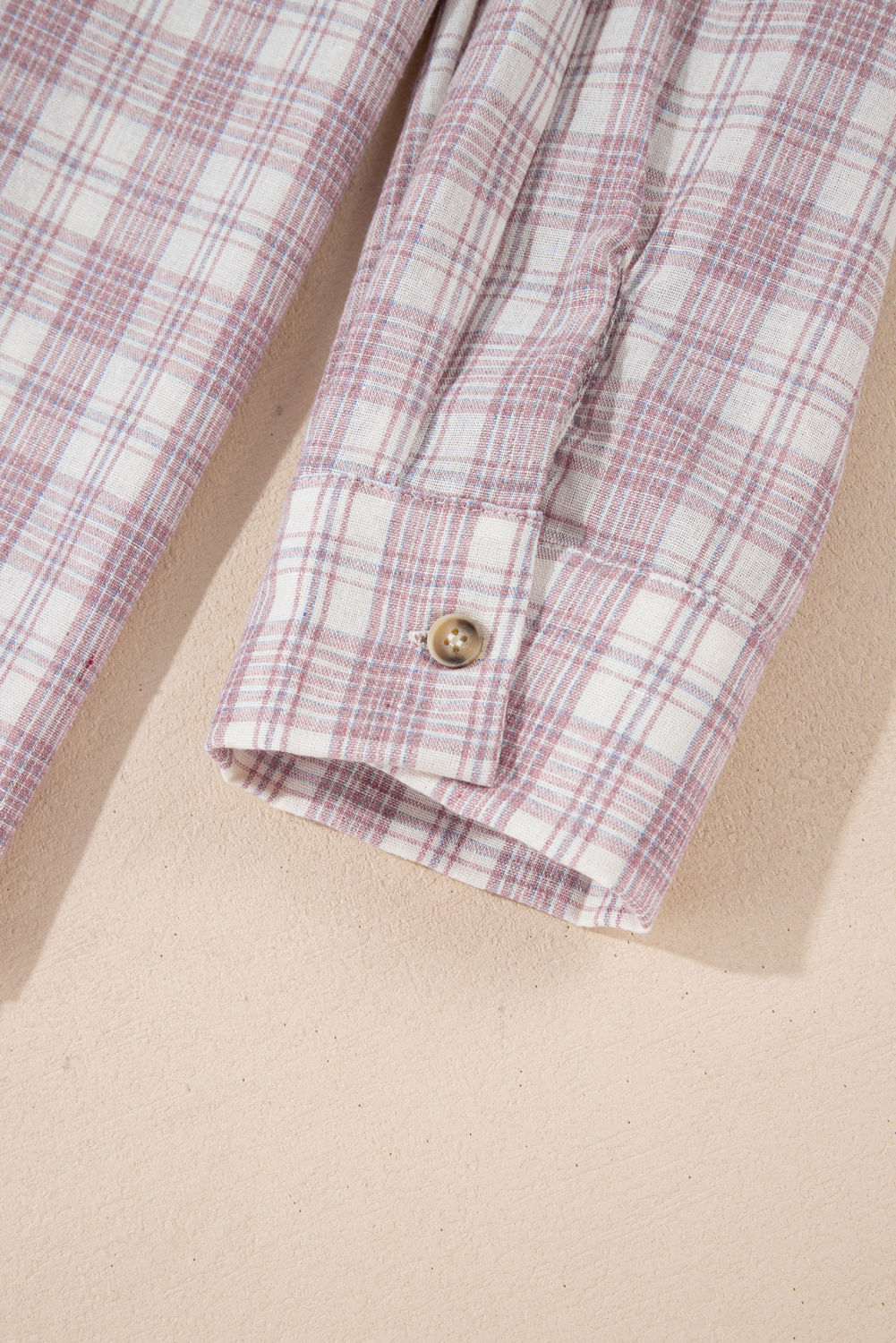 Bonbon Plaid Print Drawstring Hooded Plus Size Shacket