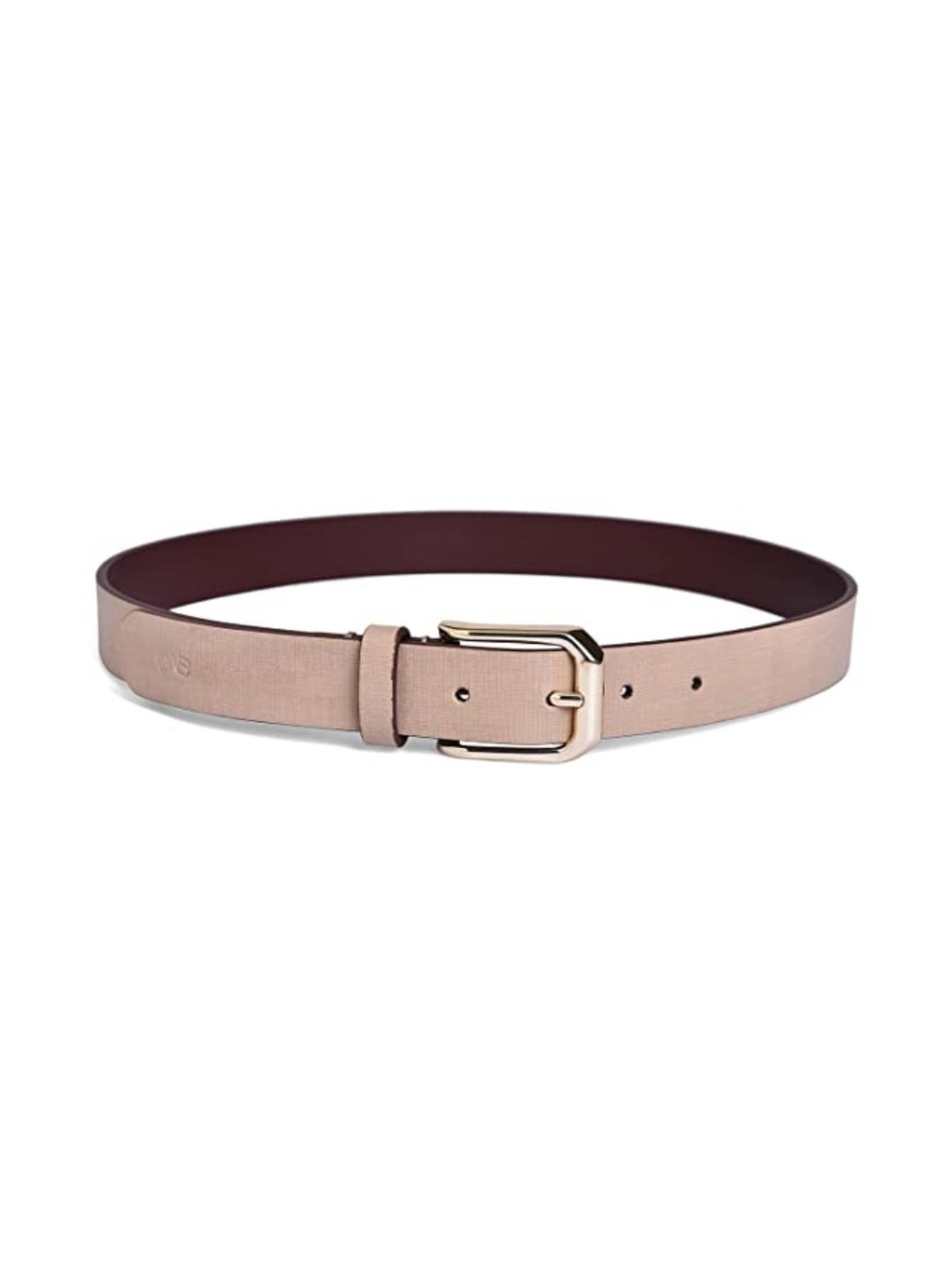 BELWABA Beige Casual Reversible Belt for Women