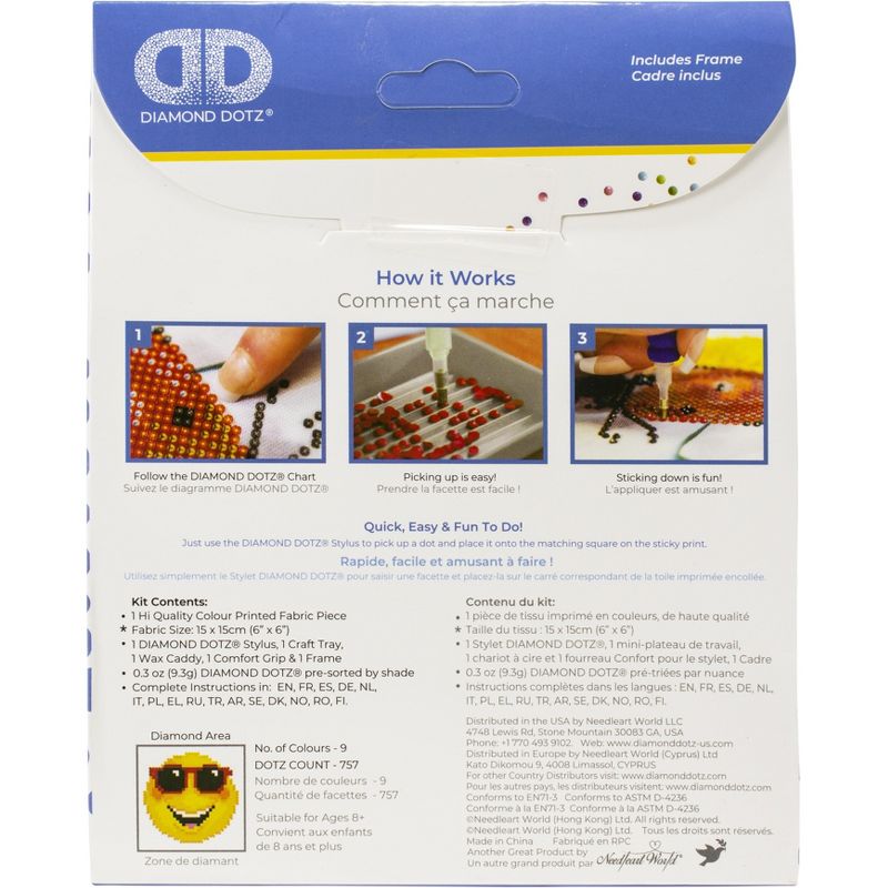Diamond Dotz Diamond Embroidery Facet Art Kit 4"X4"-Smiling Face W/Frame