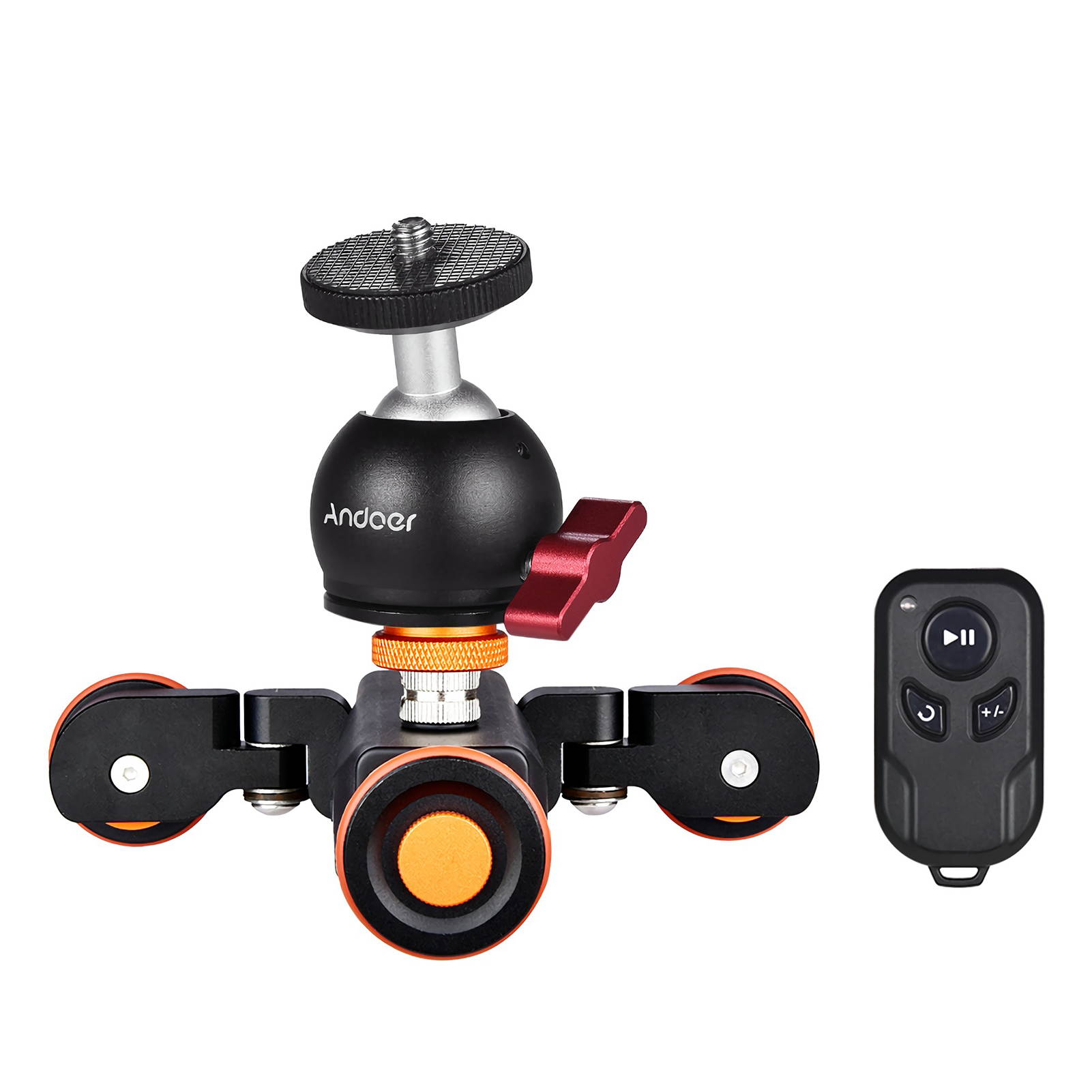 Andoer L4 PRO Motorized Camera Video Dolly with Scale Indication Electric Track Slider Wireless Remote Control 3 Speed Adjustable Mini Slider Skater for DSLR Camera Smartphone + Mini Flexible Ballhead