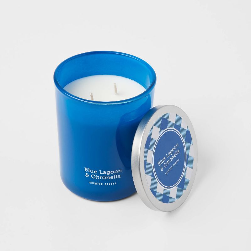 15oz Jar 2-Wick Americana Citronella Blue Lagoon Candle - Sun Squad™
