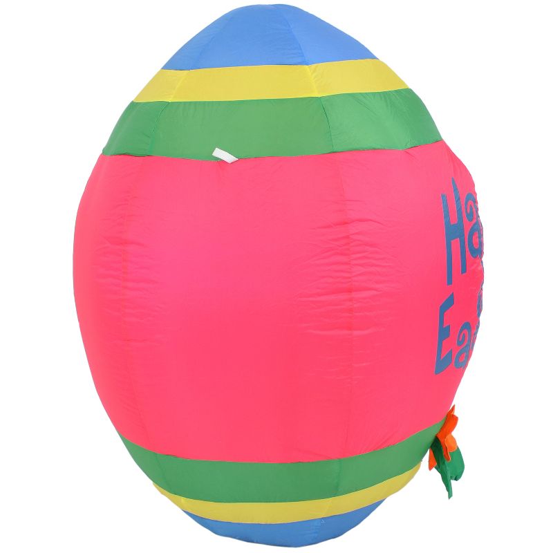 Northlight Easter 4' Inflatable Prelit Bunny Driving an Egg Car Outdoor Decoration - White/Pink