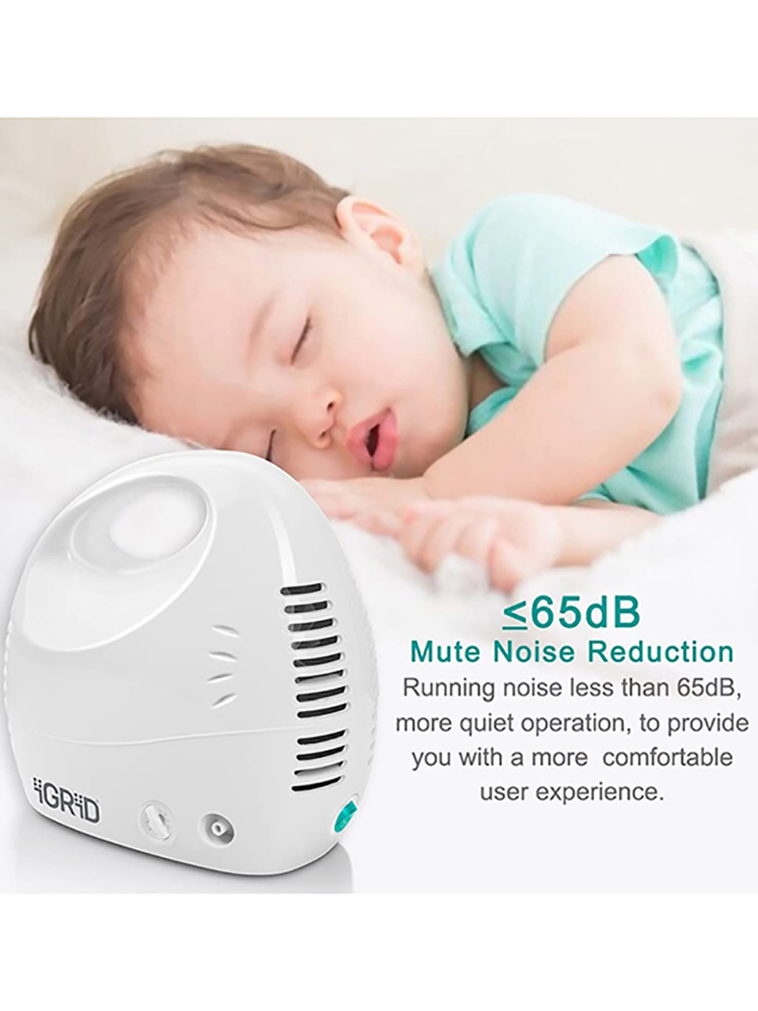 iGRiD IG1614N Compact Compressor Asthma Nebulizer (White)