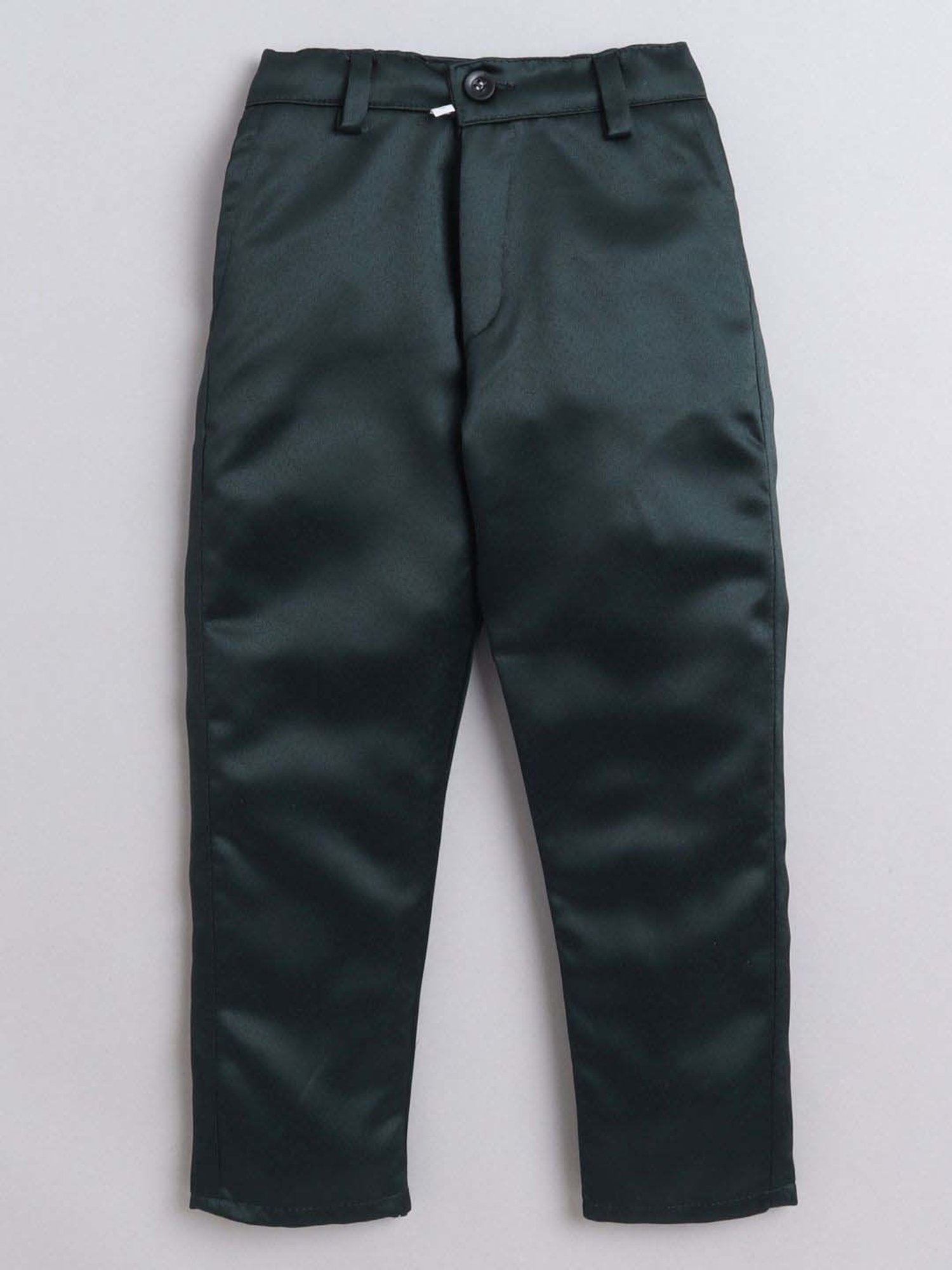 Fourfolds Boys Dark Green Solid Full Sleeves Clothing Set