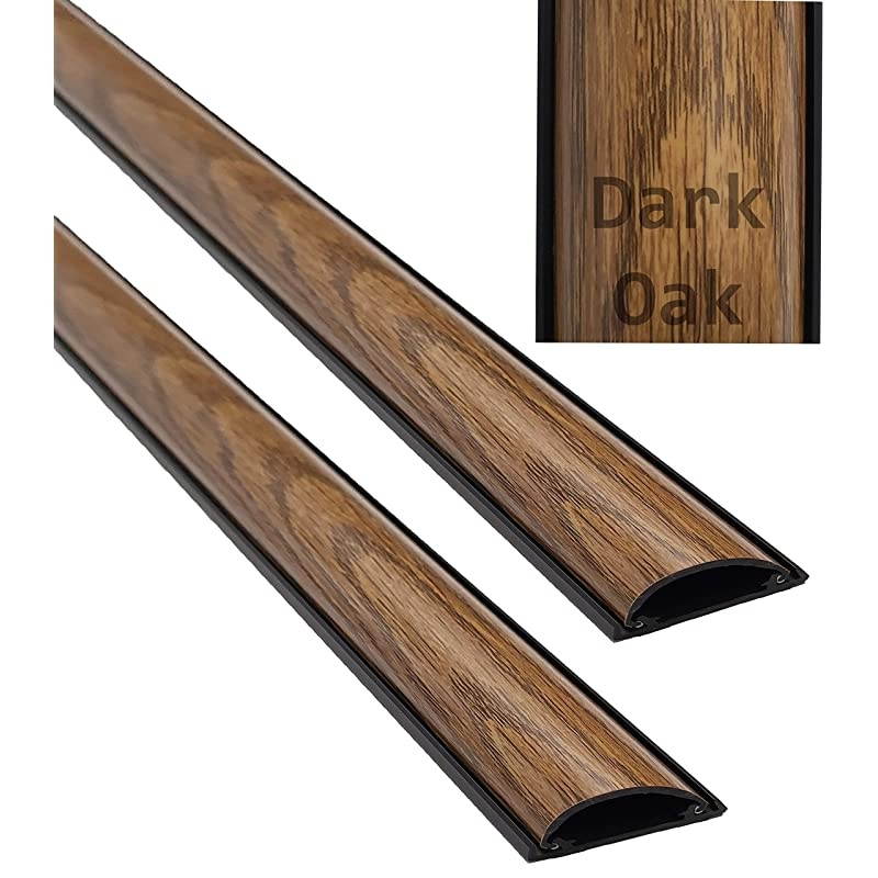 StudioSaver Medium Cord Cover Wooden Finish Wire Cable Protector Wood Grain 336quot 3 Feet 2 Pack