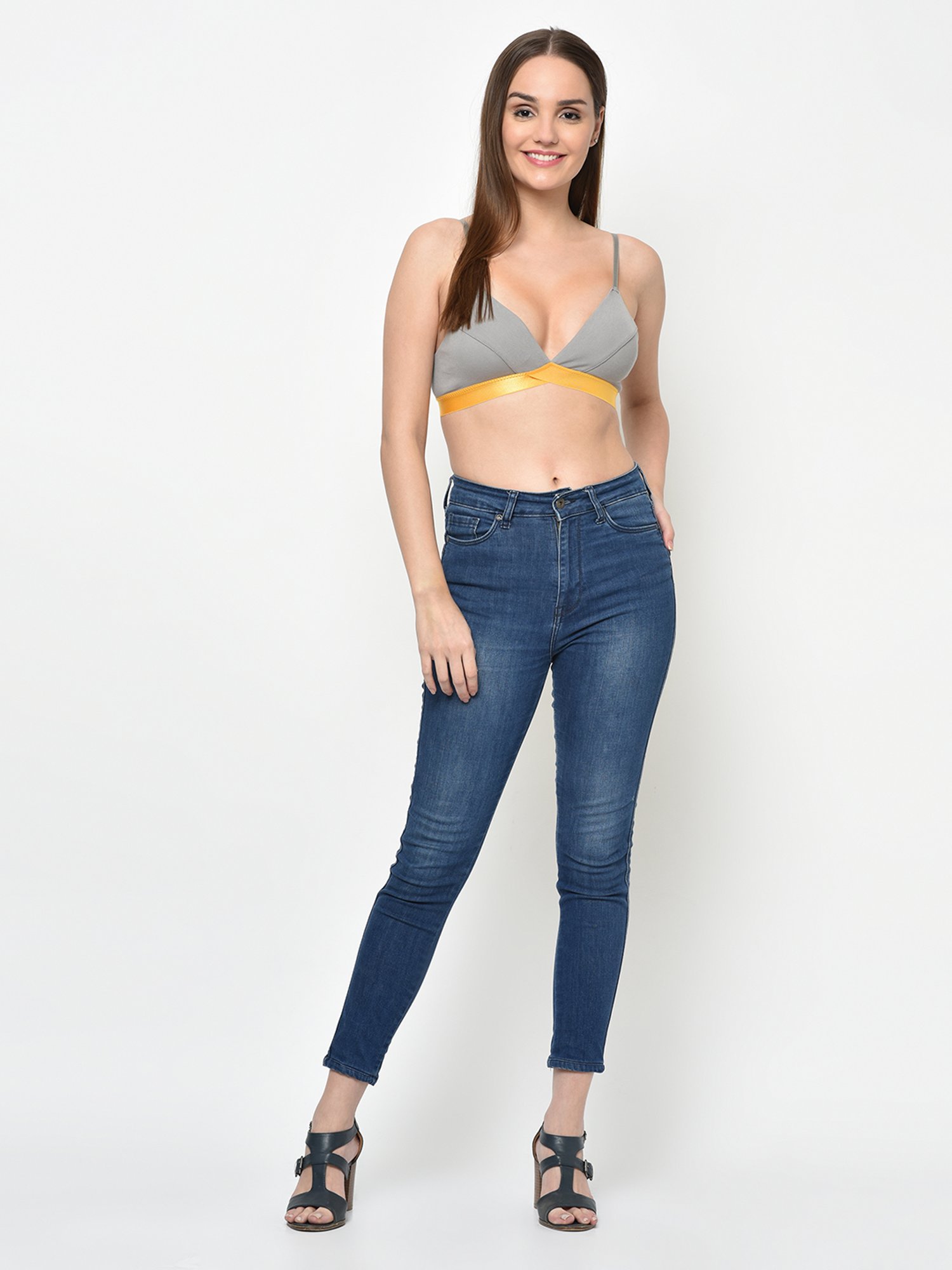 Da Intimo Grey Non Wired Padded Bralette