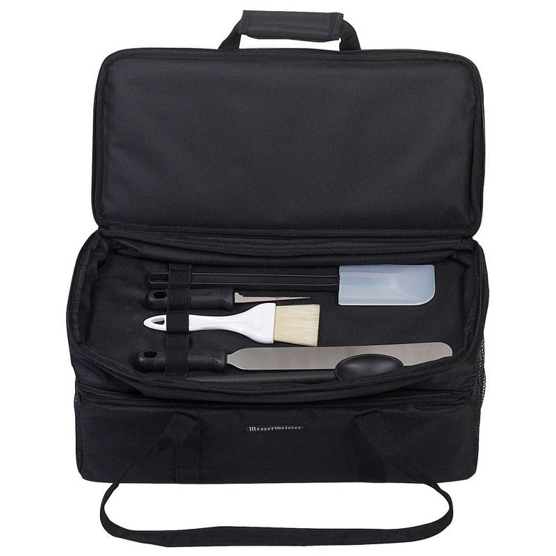 Messermeister Durable Soft Sided Culinary Tool Knife Storage Organizer Box with Convenient Carry Handles, 18 x 9 x 9 Inches, Black