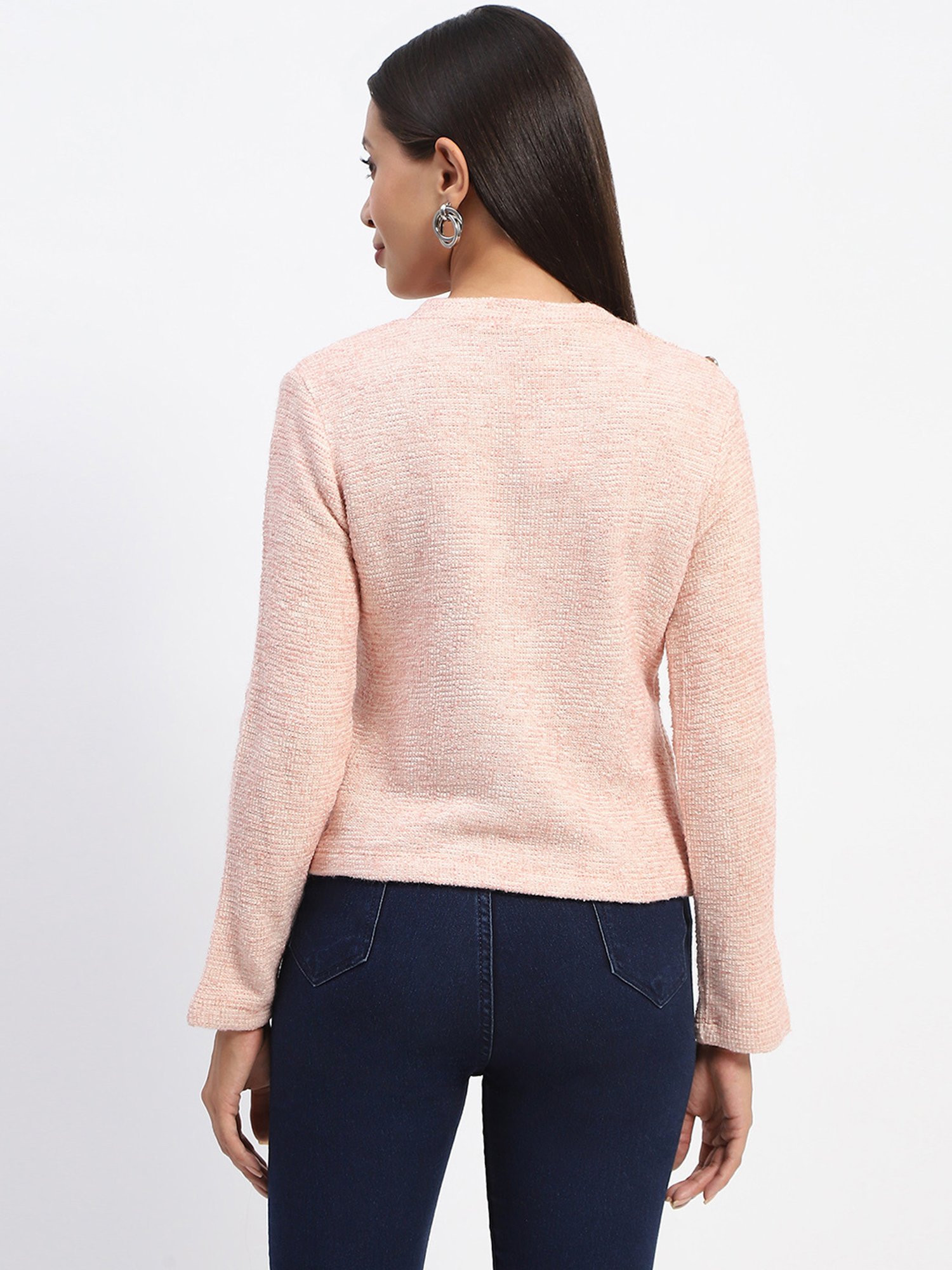MADAME Peach Textured Top