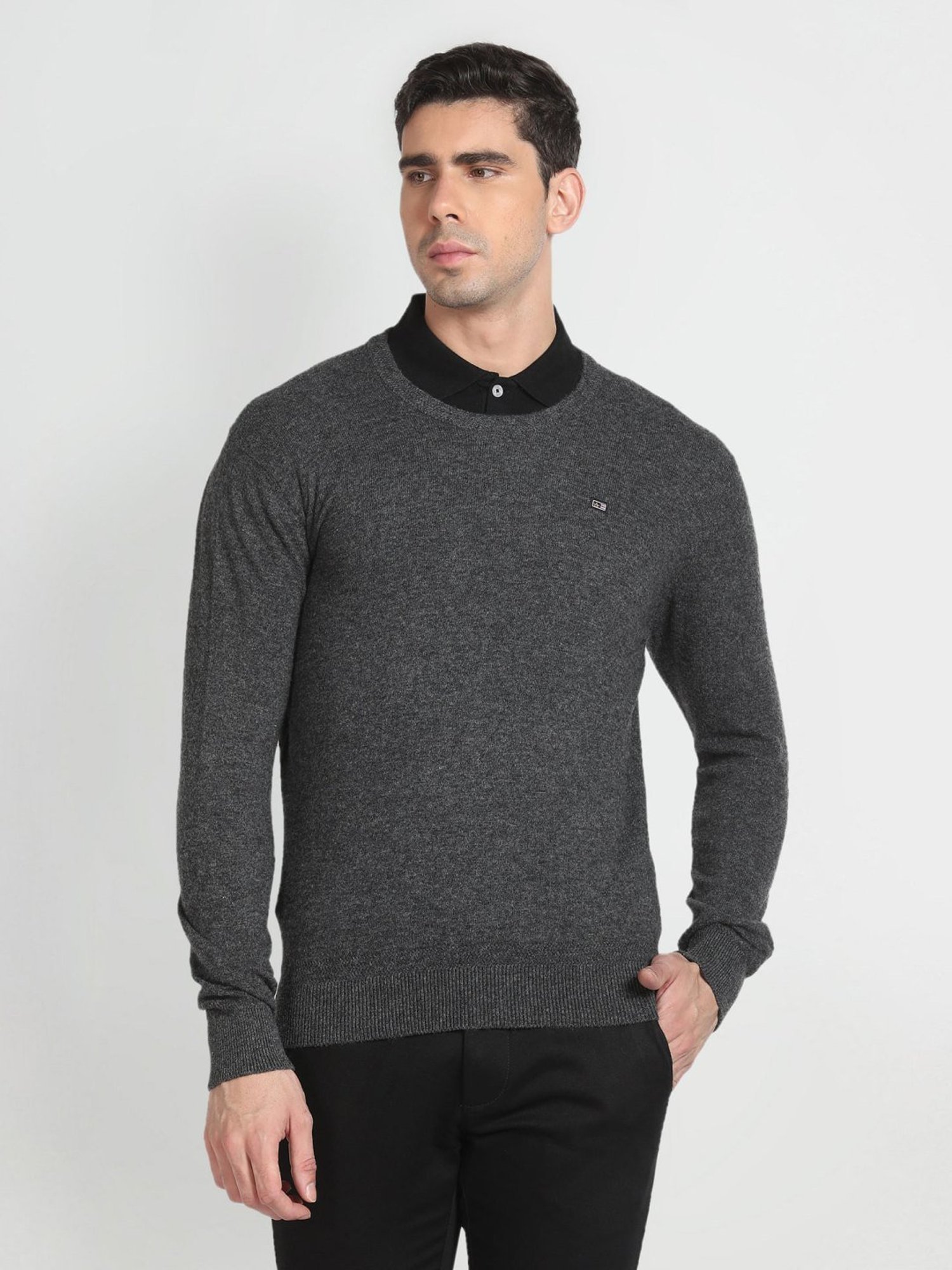 Arrow Sport Charcoal Regular Fit Sweater