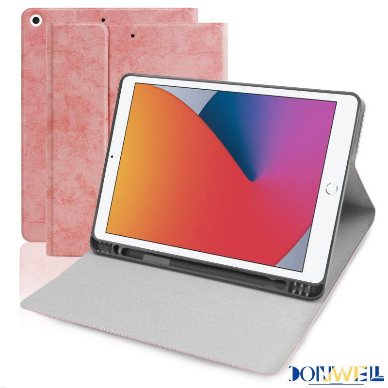 Donwell For Apple iPad 7th/8th Gen 10.2 inch 2019/2020 Leather Stand Case Full-Body Protective Stand Tablet Case For Apple iPad 10.2" 2019, For Apple iPad 10.2" 2020