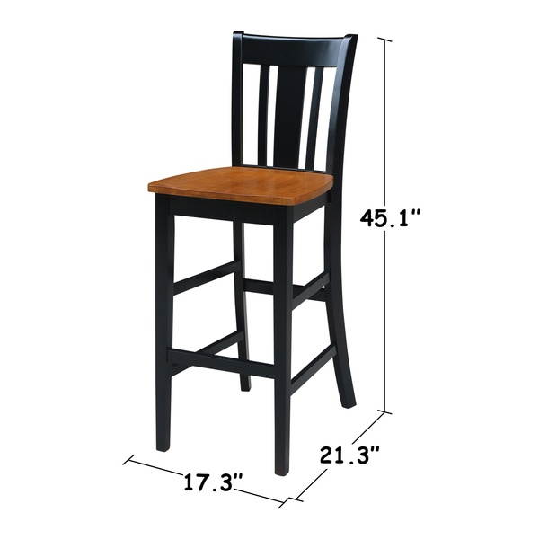 International Concepts S57-103 San Remo Barheight Stool - 30'' SH Black / Cherry