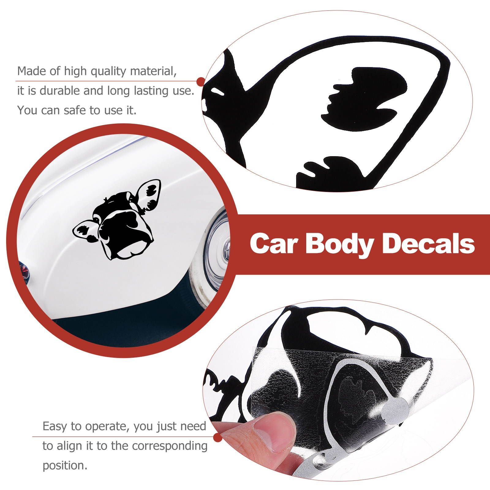 1Pc Cow Car Window Beautify Sticker PVC Car Decal Creative Sticker Car Sticker