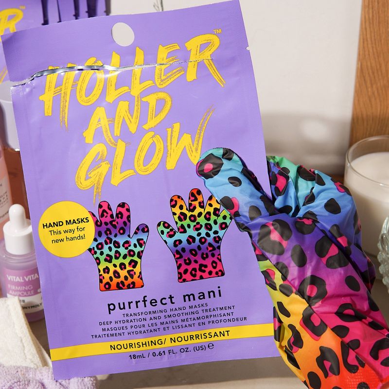Holler and Glow Purrfect Skin Hand Mask - Rainbow - 0.61 fl oz