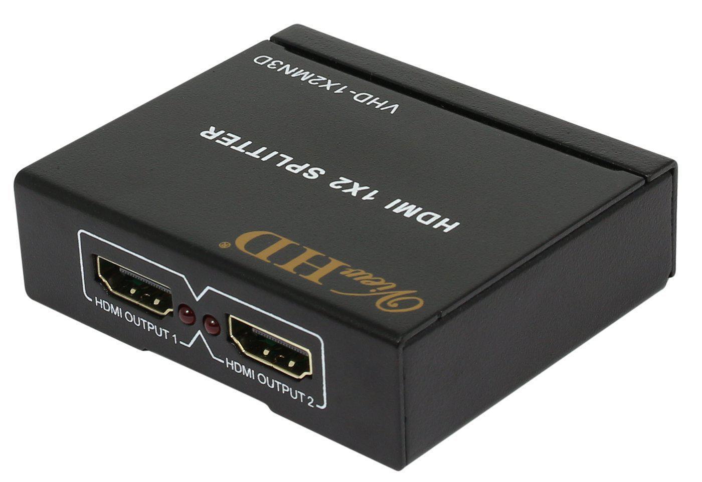 viewhd 2 port 1x2 powered hdmi mini splitter for 1080p & 3d | model: vhd-1x2mn3d