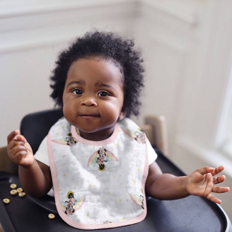 aden by aden + anais essentials 3pk Water Resistant Bib - Minnie Rainbows