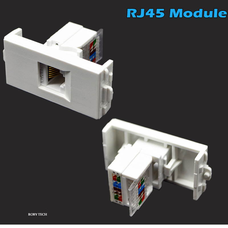 Wall Plate with RJ45 + RJ11 + VGA  Modules,Phone Cat 3Keystone Connectors Jack / Plug  Wall Mount Faceplate Cover
