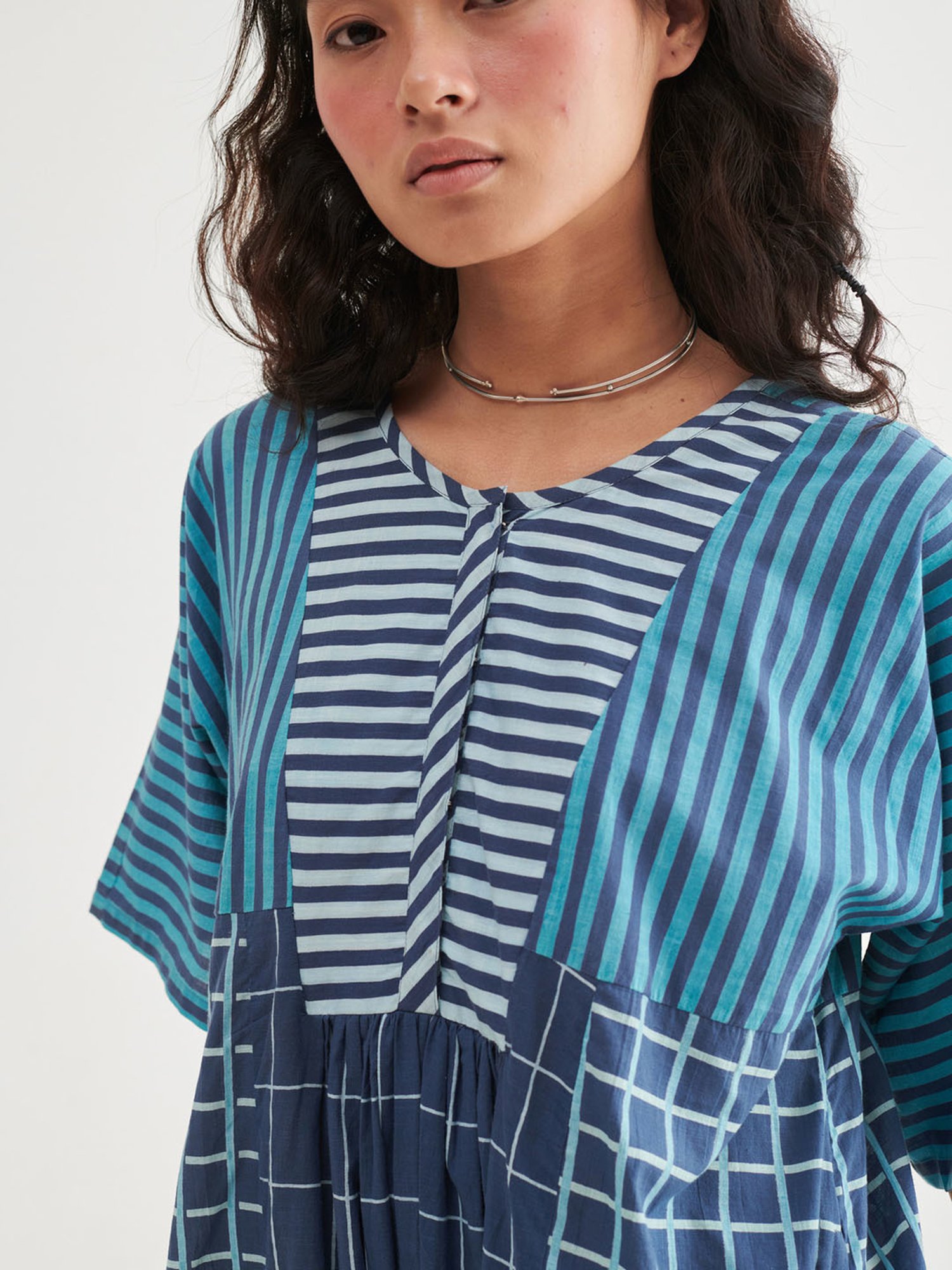 Prakriti Jaipur Indigo Turquoise Kaftan Dress