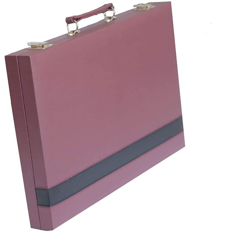 WE Games Tournament Backgammon Set - Burgundy & Black Leatherette