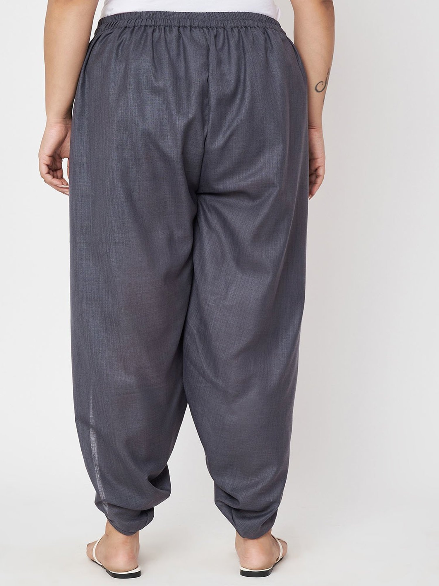 9rasa Grey Plus Size Dhoti Pants