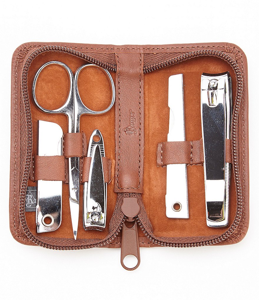 ROYCE New York Leather Deluxe Chrome Plated Mini-Manicure Kit