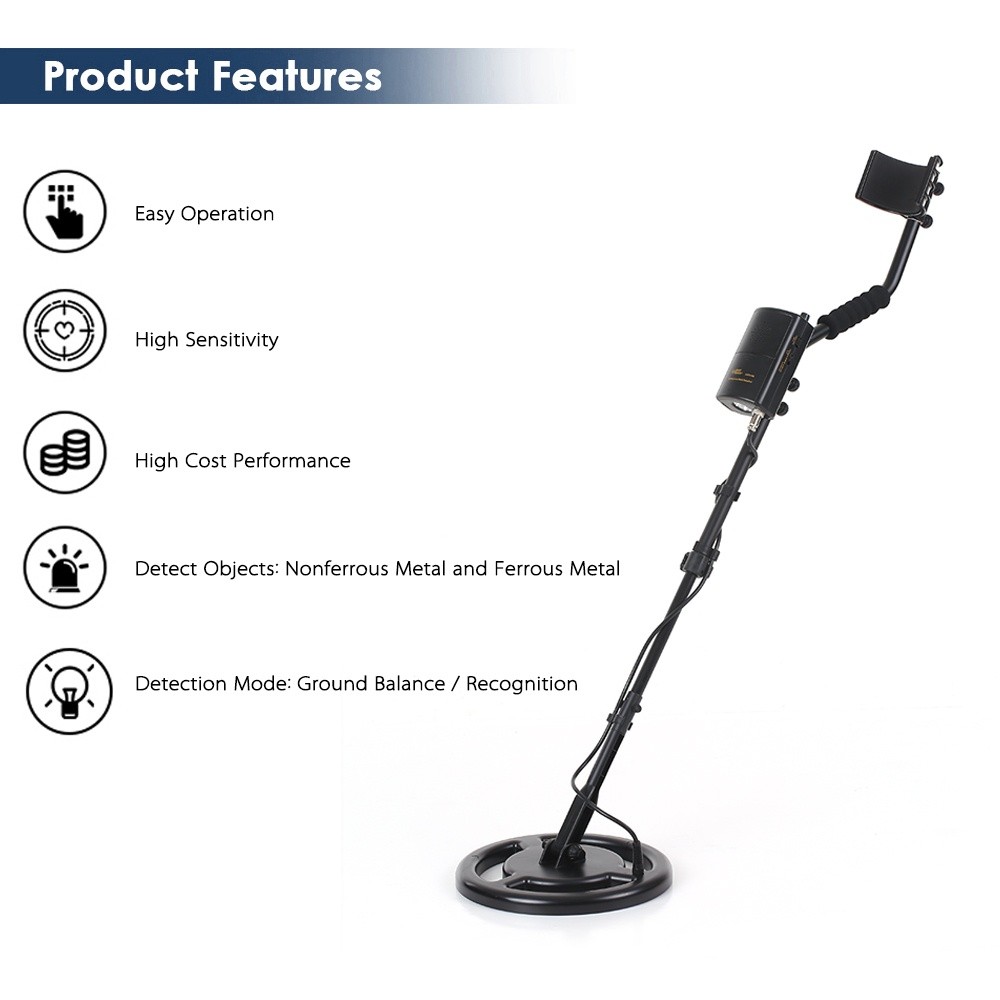 SMART SENSOR Professional Underground Metal Detector Lightweight High Sensitivity Ground Nugget Detector Gold Digger Treasure Hunter with Adjustable Sensitivity 100-240V