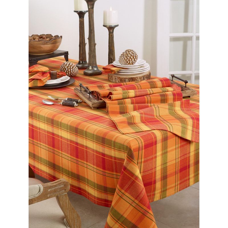 Saro Lifestyle Harvest Plaid Napkin (set of 4 pcs)