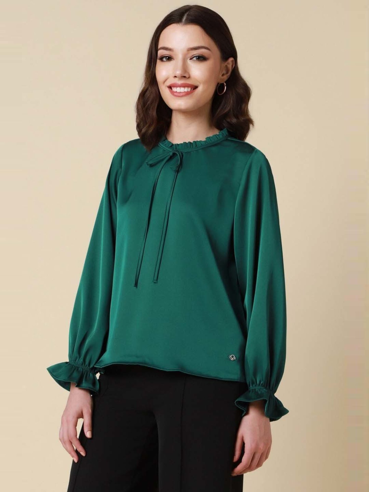Allen Solly Green Regular Fit Top