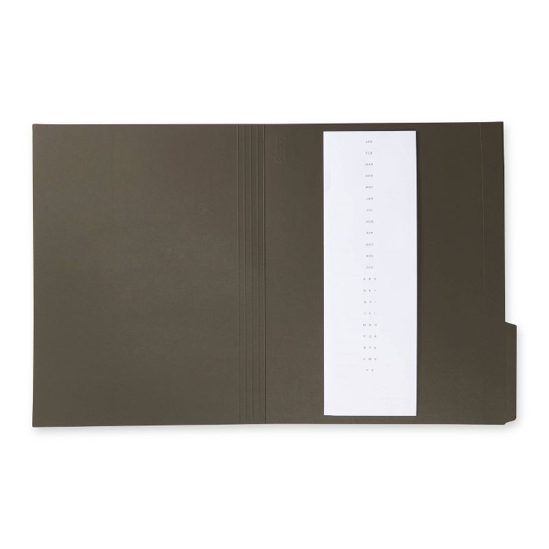6ct File Folders with Label Set Letter Size Charcoal - Good Office Day