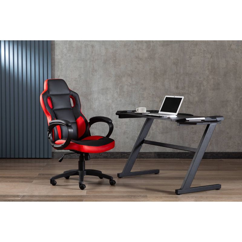 Adjustable Height Game Chair Red/Black - WOVENBYRD
