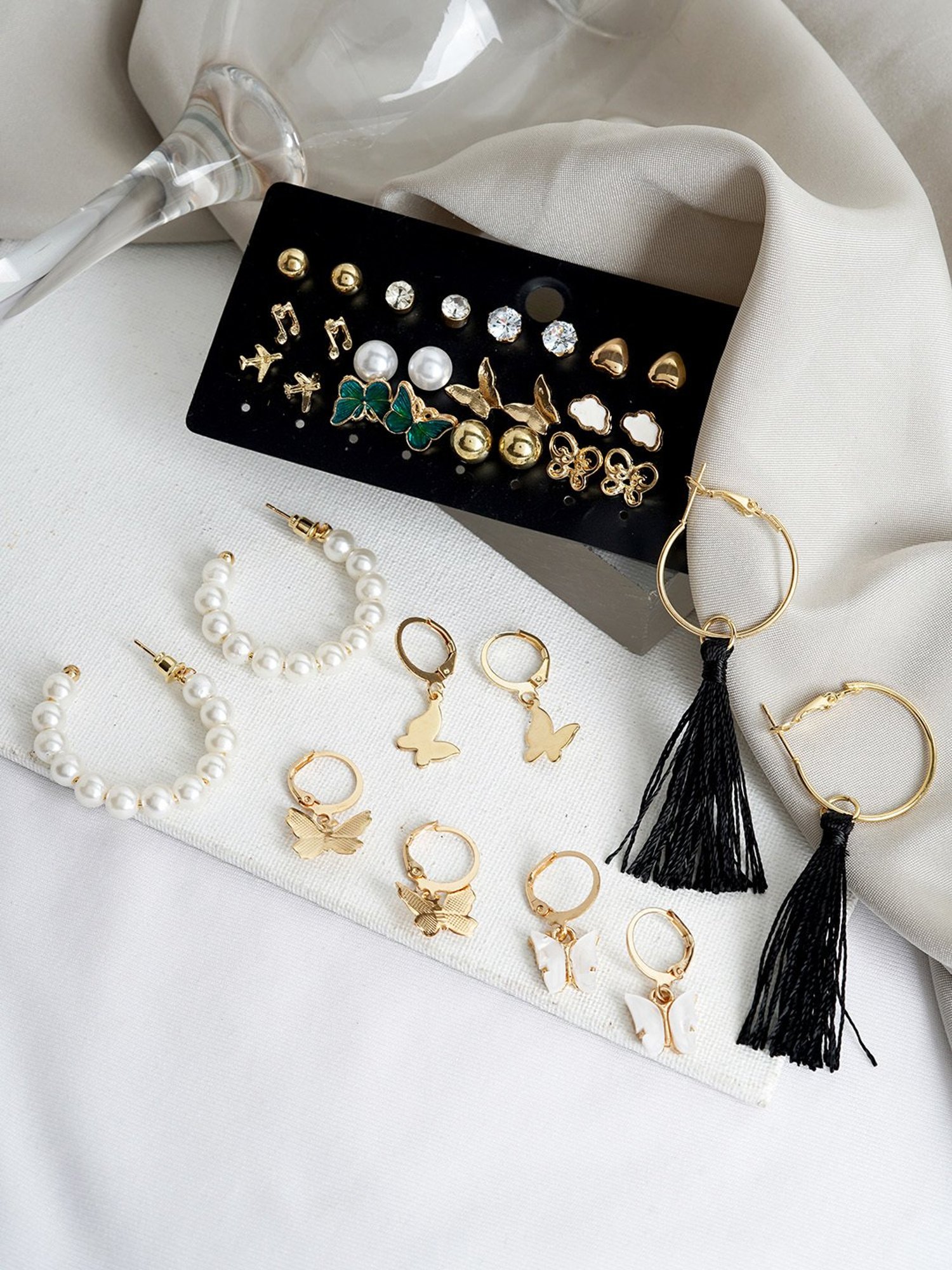 OOMPH Jewellery Yellow Enamel Floral Jhumki