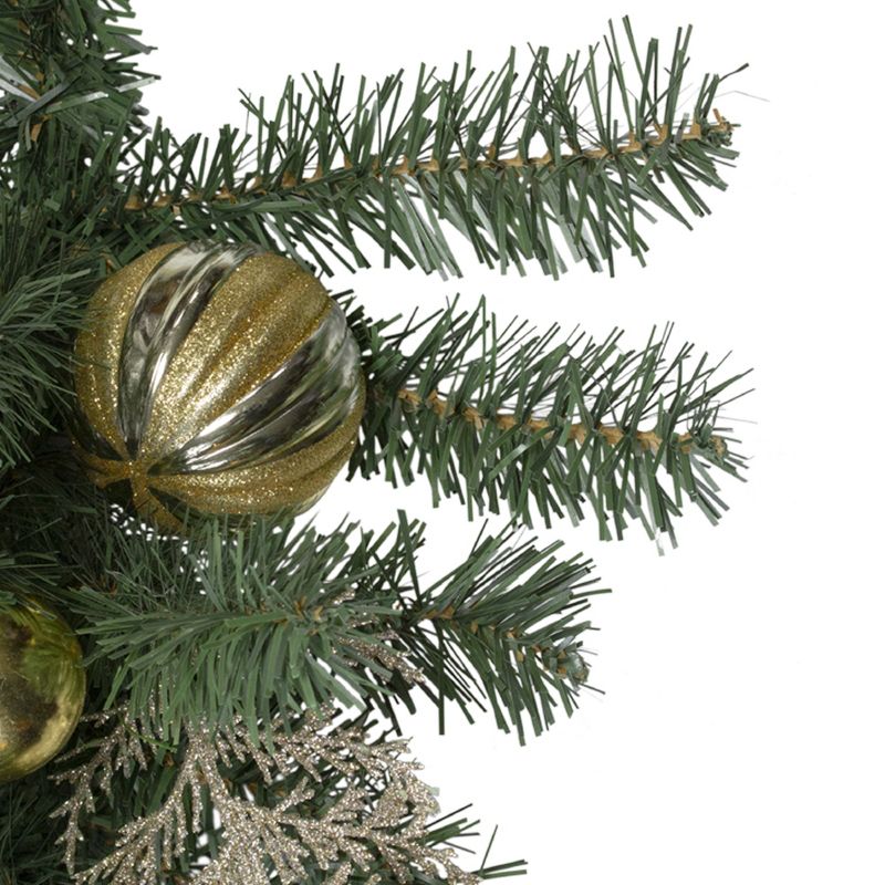 Northlight 30" Pink and Gold Frosted Artificial Christmas Teardrop Swag - Unlit