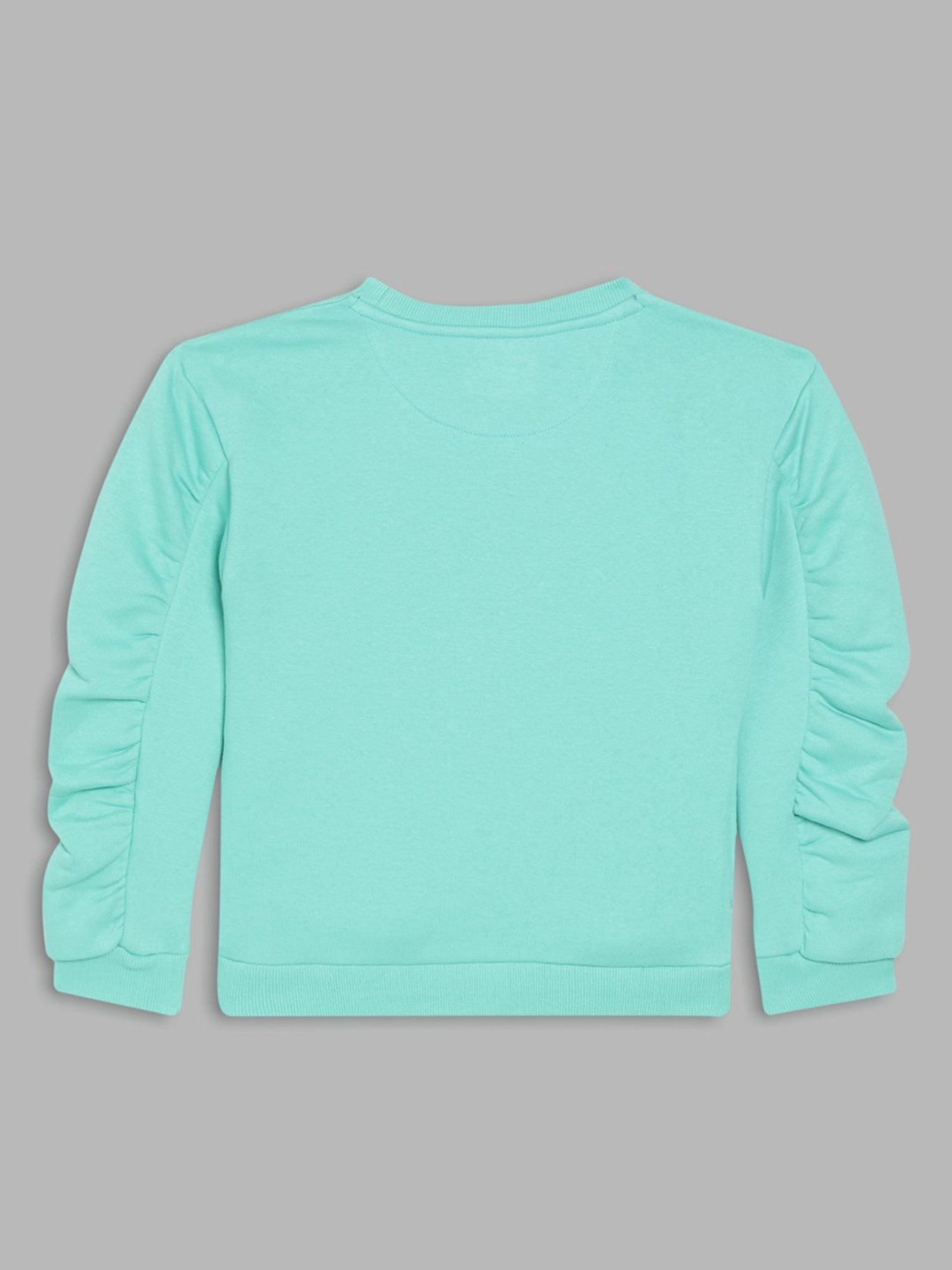 Elle Kids Turquoise Printed Full Sleeves Sweatshirt