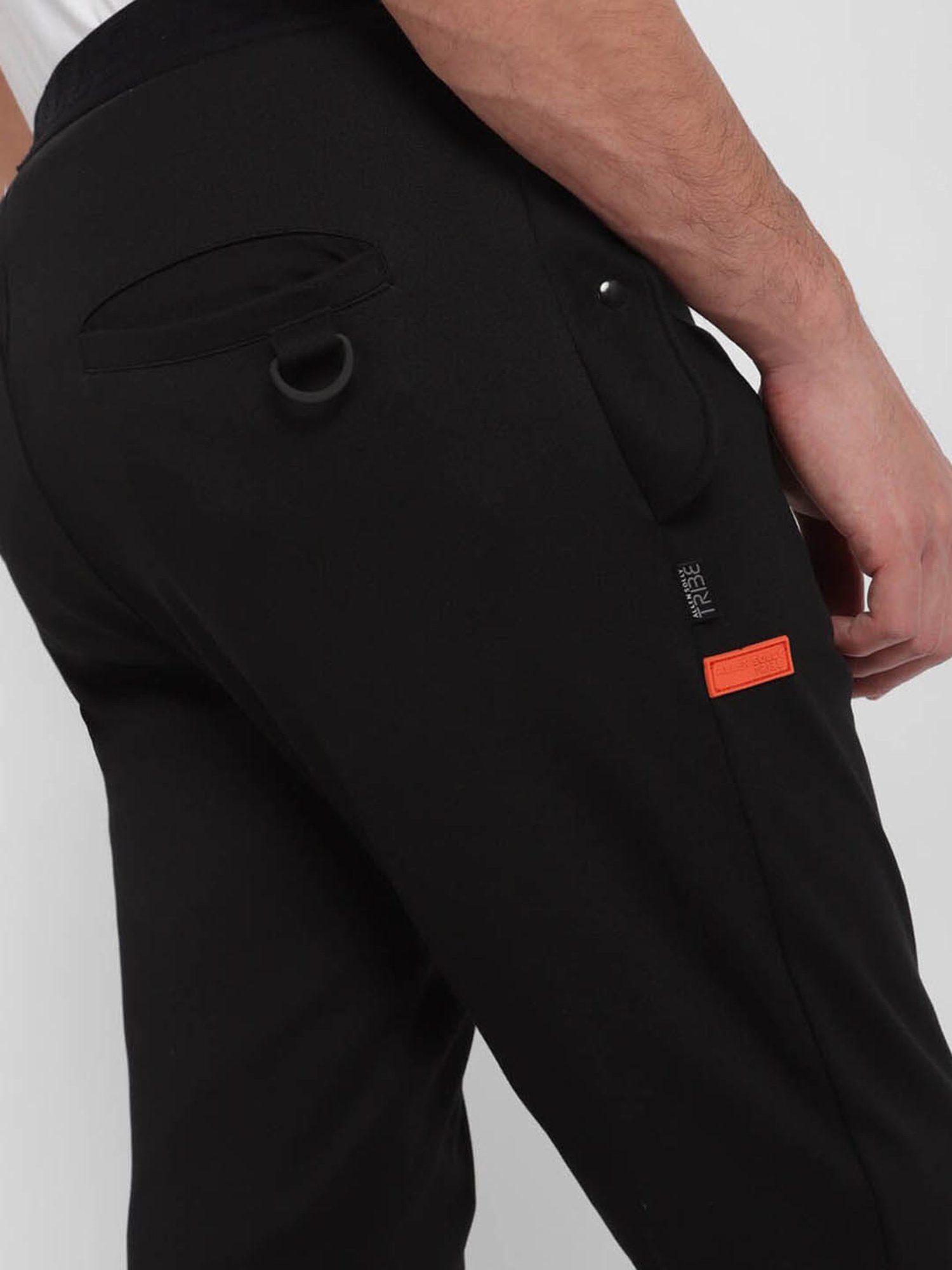 Tribe by Allen Solly Black Cotton Regular Fit Joggers