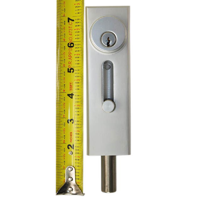 Progressive Hardware R1000 AL Satin Aluminum Drop Bolt Lock for Revolving Doors and Other Applications
