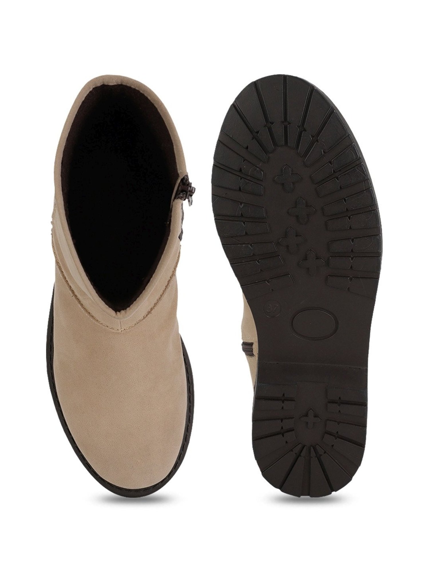 Yoho Women's Extra coushioned High Ankle Slays Beige Booties