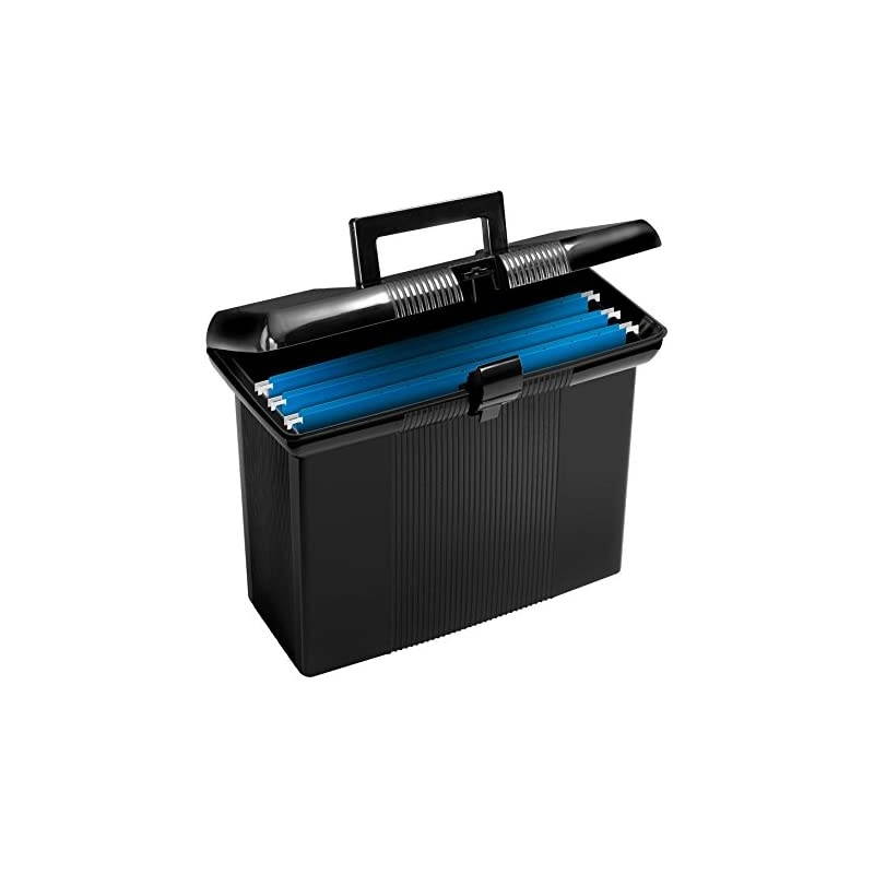Portable File Box, Black, 11" H x 14" W x 6-1/2" D (41732)