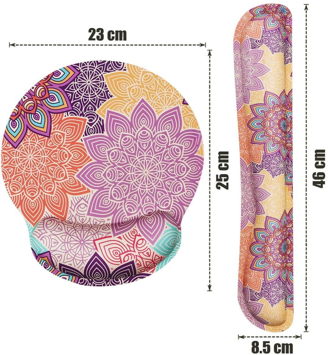 Keyboard Wrist Rest Pad and Mouse Pad Wrist Support, Ergonomic Raised Memory Foam, Non Slip PU Rubber Base [Pain Relief] for Office, Computer, Laptop, Typist, Gamer