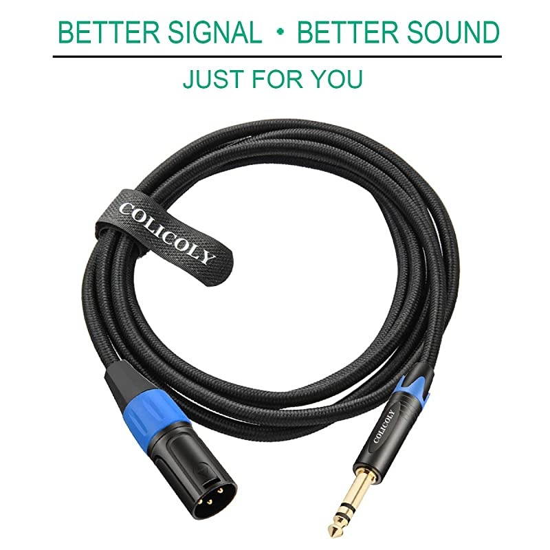 1/4 to XLR Cable, Balanced 1/4 Inch TRS to XLR Male Interconnect Cable Quarter inch to XLR Patch Cord - 15ft