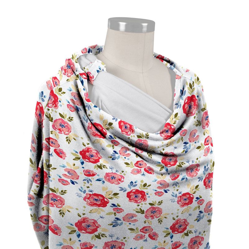 Bebe au Lait Pure & Simple 5-in-1 Cover with 2 Nursing Pads - Floral Pop