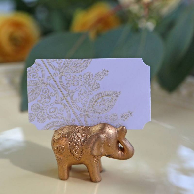12ct Lucky Golden Elephant Place Card Holders - Gold