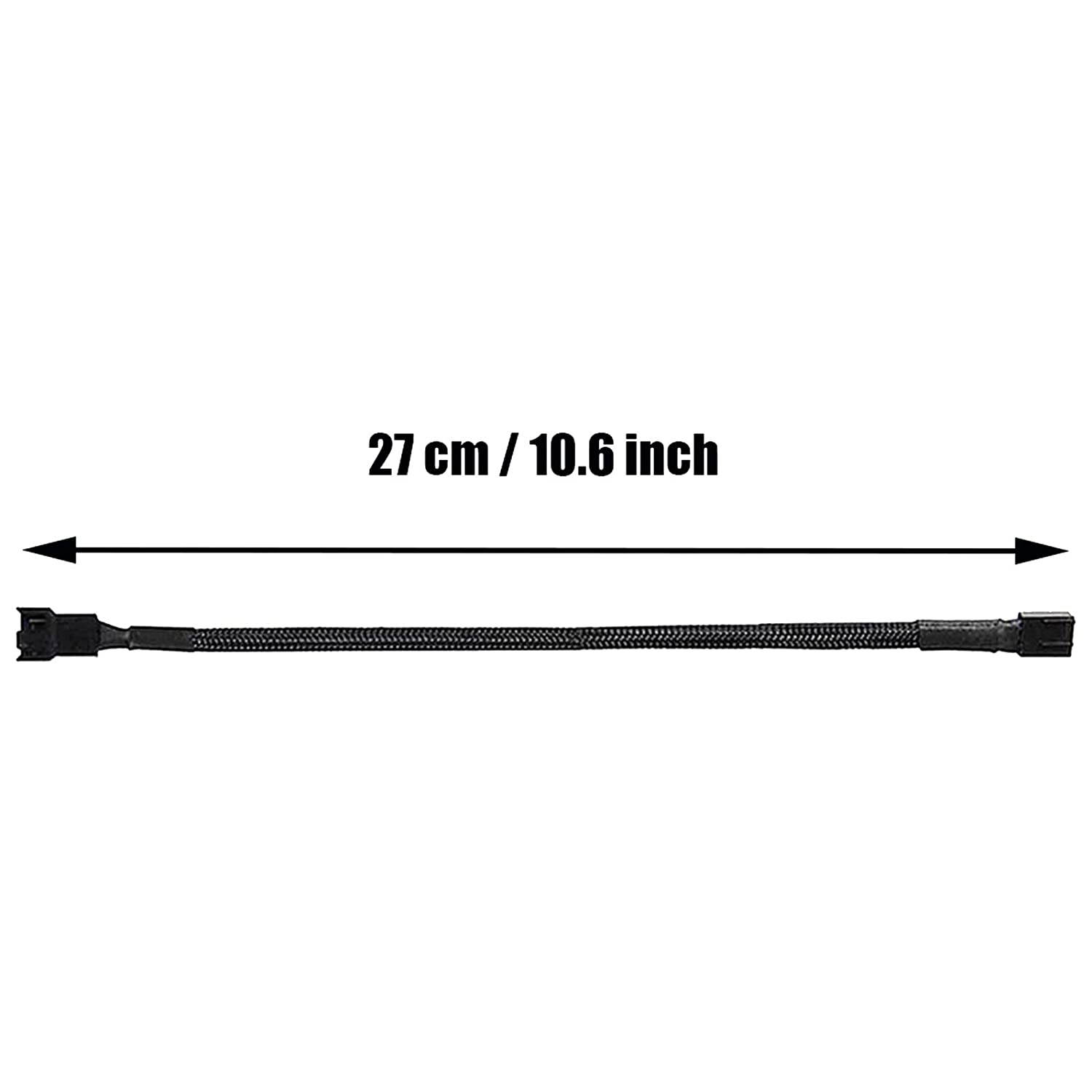 5 Pack 4-Pin PWM Fan Splitter Cable, Sleeved Braided Adapter Computer PC Fan Power Extension Cable Converter for Computer ATX Case 4-Pin/3-Pin Cooling Fan Cable (10.6")