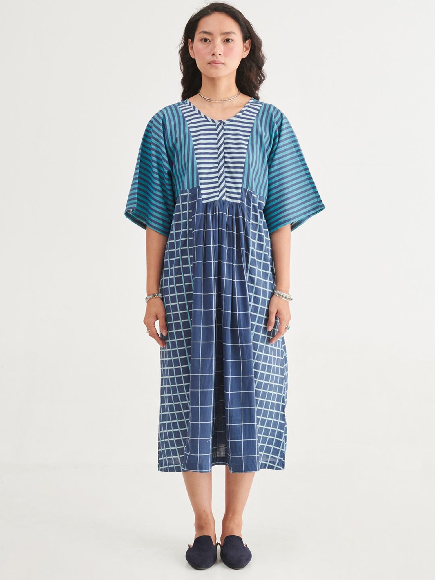 Prakriti Jaipur Indigo Turquoise Kaftan Dress